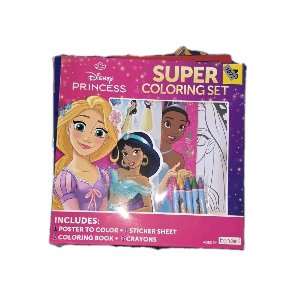 Disney Princess Super Coloring Set Pre-School Activity Girl TOY New 1077,1083